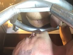 Matured scat guy eating a horny man's smelly shit